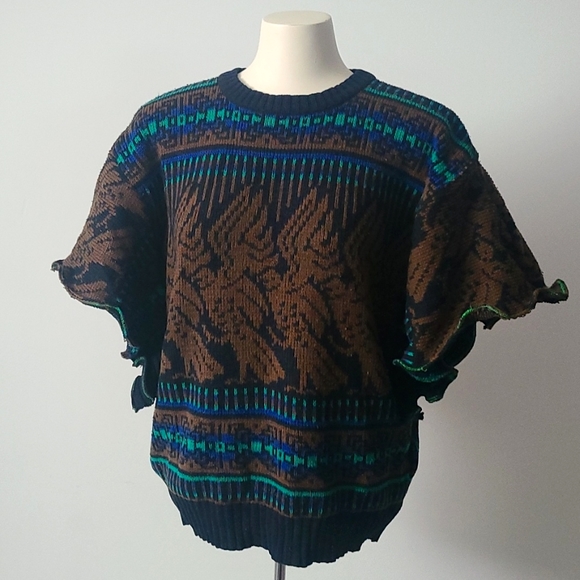 Refashioned Vintage Flutter Sleeve Sweater (M/L) - Picture 2 of 6